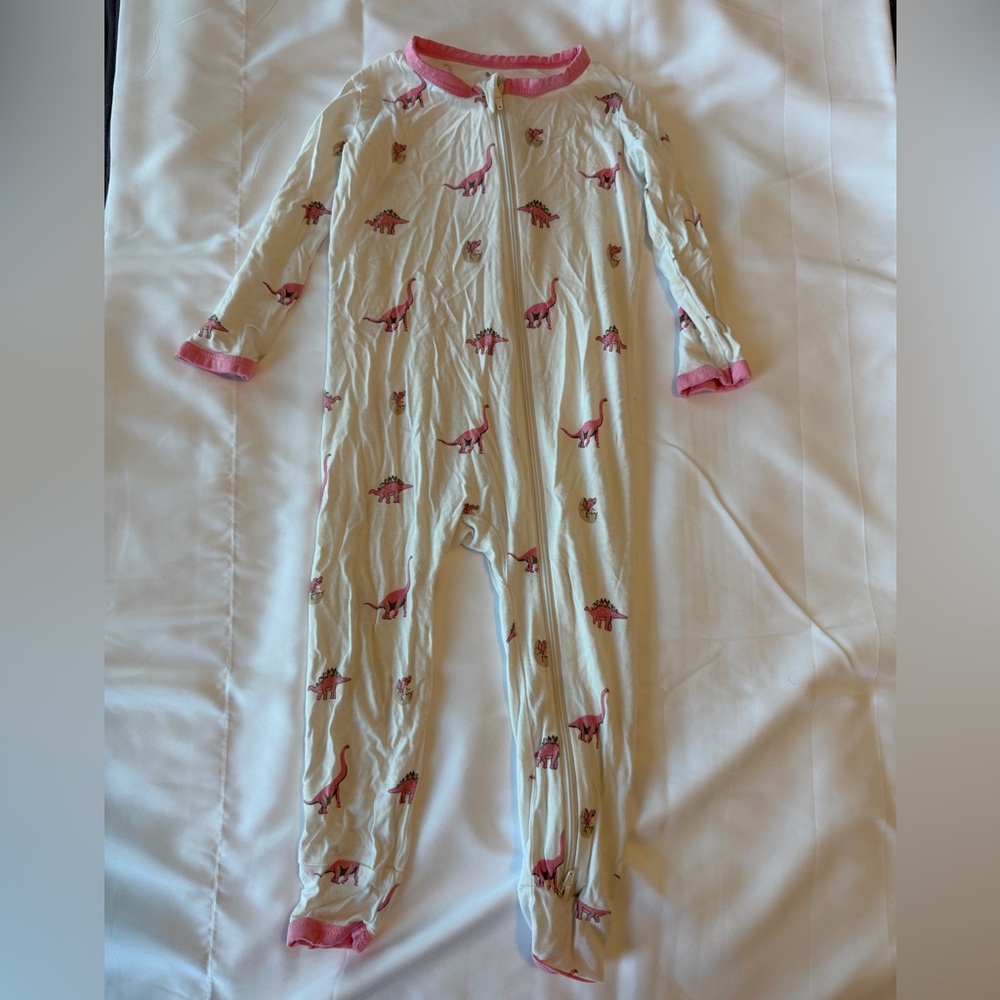 Kyte BABY Rose Jurassic Zipper Romper